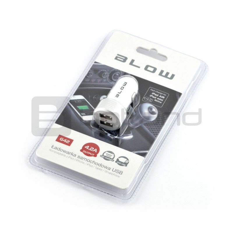 Car charger / power supply Blow 5V/4.2A 2 x USB - white