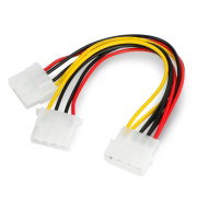 Molex power cable to 2x Molex - 15cm