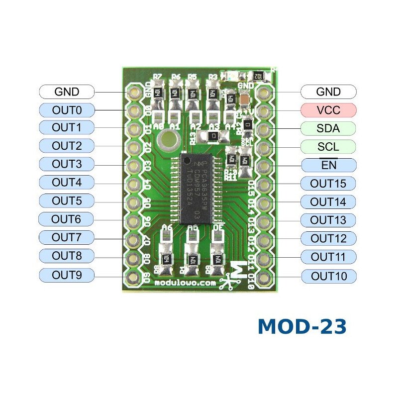 16-channel PWM I2C LED controller - MOD-23