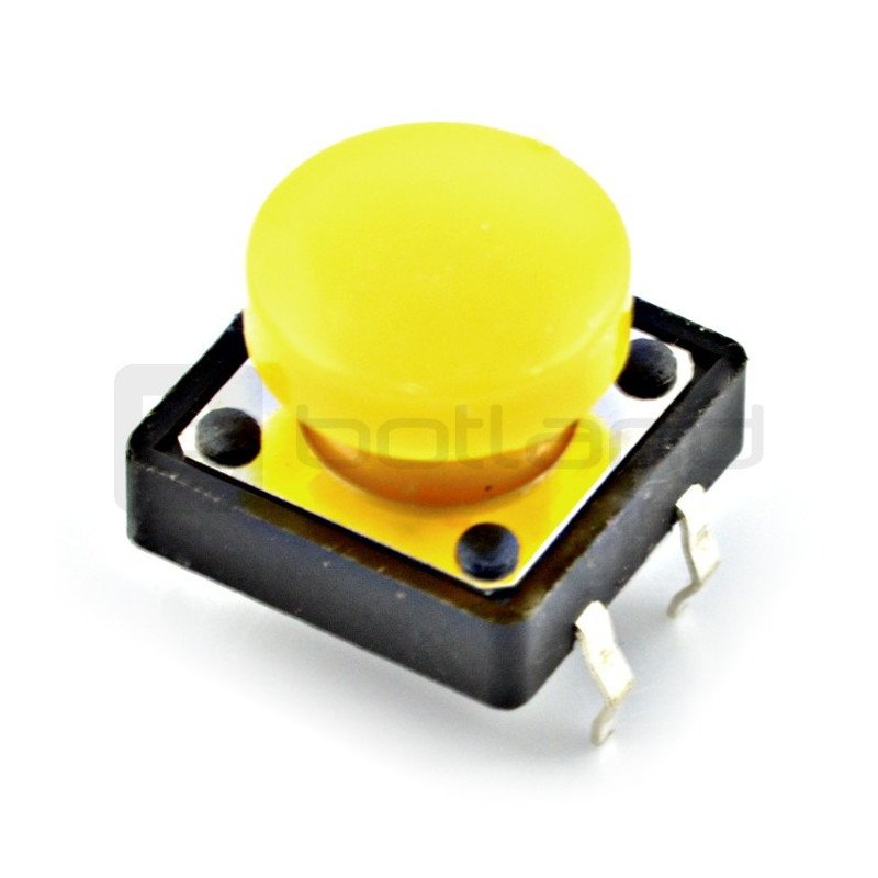 Tact Switch 12x12 mm with round - yellow cap
