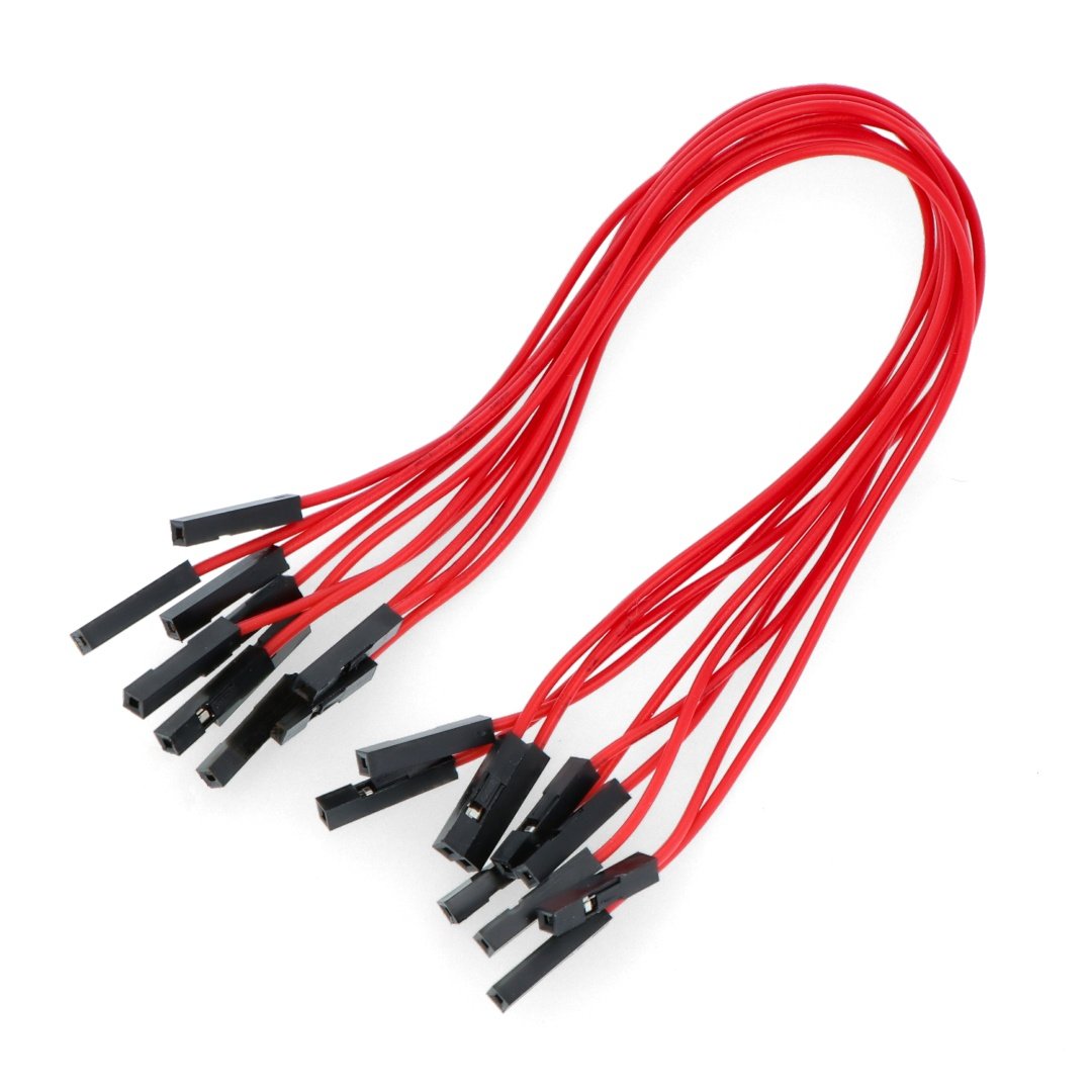 Connecting cables female-female 20cm red - 10pcs