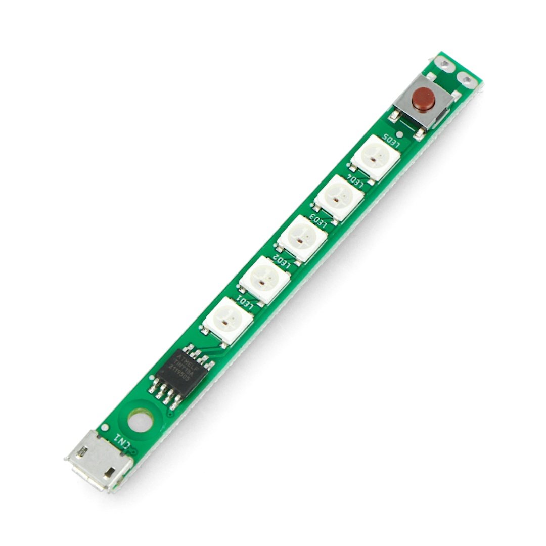 RGB LED strip 5 x USB 5 V LEDs with pattern selector - Kitronik
