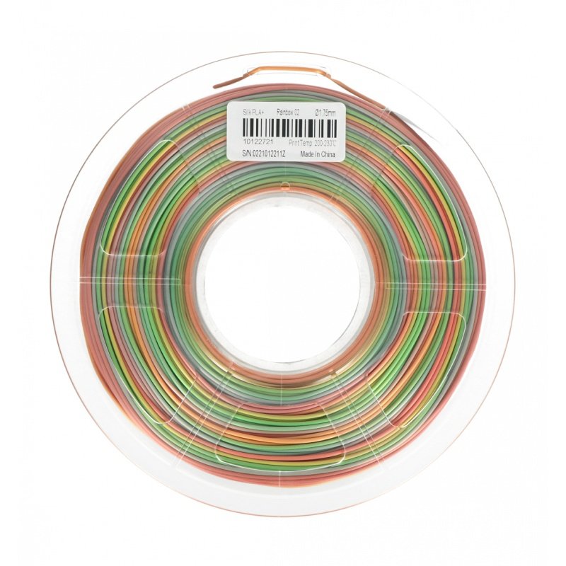 Silk 3d Printer Filament, Sunlu Rainbow, Pla Sunlu
