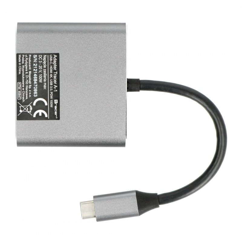 USB 3.0 HUB - 4 ports - silver - Tracer H41 Botland - Robotic Shop