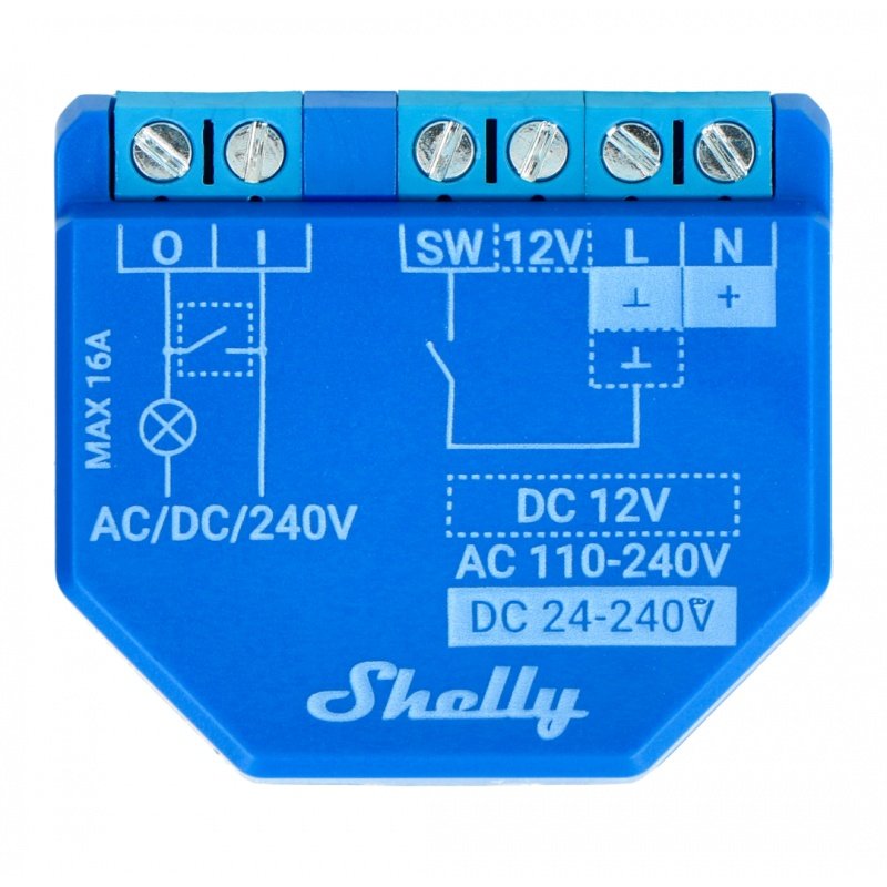 Shelly Plus 1 PM UL certified. Wi-Fi operated smart relay switch