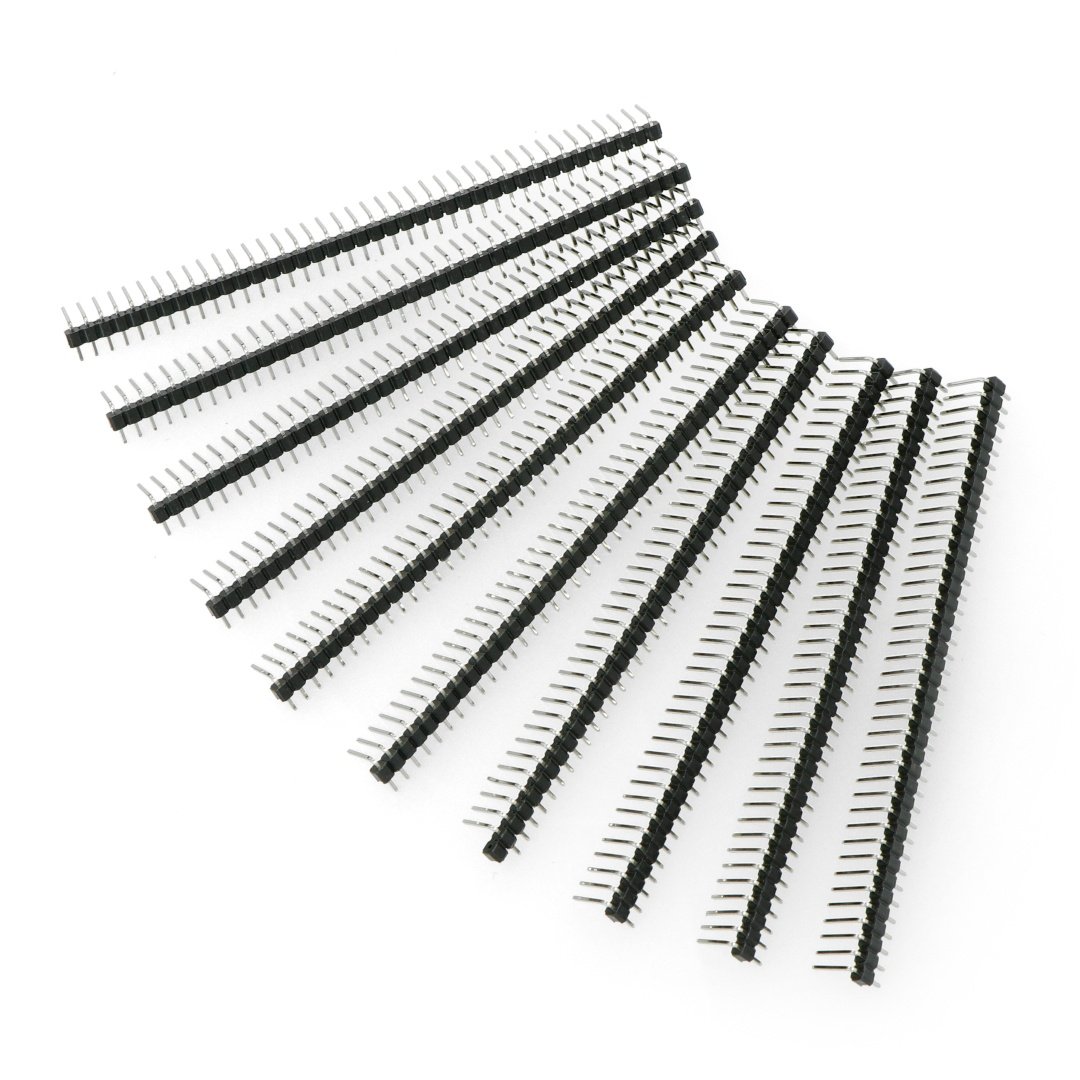Connector goldpin 1x40 angular 2,54mm raster - black - 10pcs. - justPi