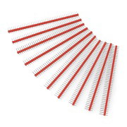Straight goldpin 1x40 connector with 2,54mm pitch - red - 10pcs.
