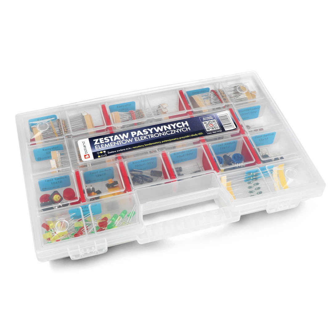Set of passive electronic components + organizer