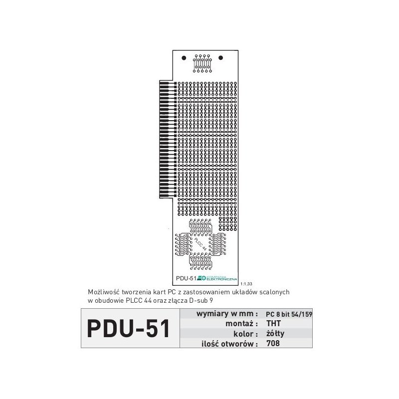 Universal board PDU51 - THT PC card