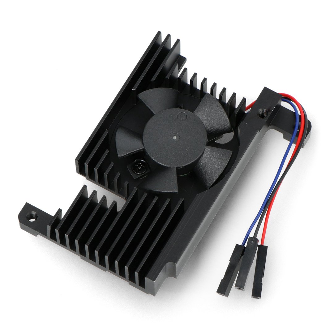 All-In-One - cooling fan with heatsink - aluminum - with PWM control - for Raspberry Pi 4B - Waveshare 22913