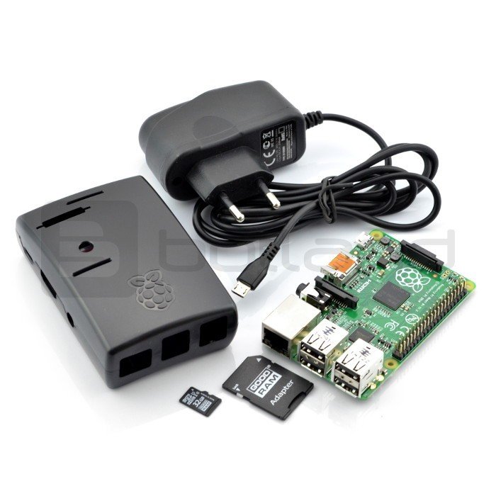 Raspberry Pi 2 set model B + chassis + power supply + card with system