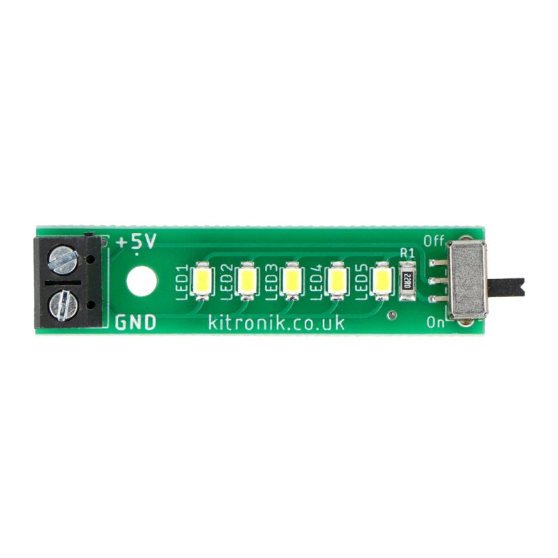 LED strip 5 x 5V LEDs with screw connector - Kitronik 35172 Botland -  Robotic Shop