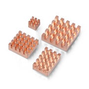 Set of heat sinks for Raspberry Pi - with heat transfer tape - golden - 4pcs.