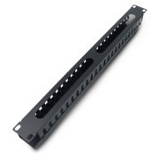 Cable organizer for 19'' server cabinets - 1U with cap - type A - black - Lanberg AK-1201-B