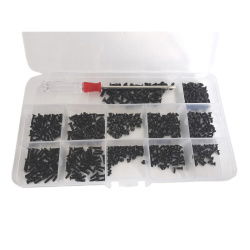 Set of black taper screws...