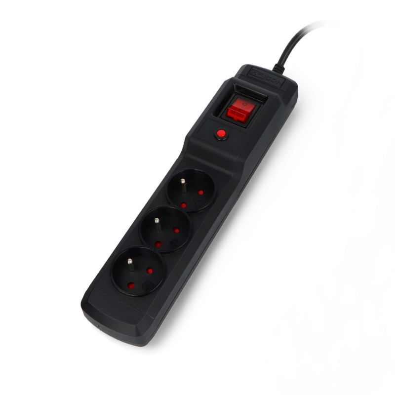 Power strip with protection Arcon Multi M3 black - 3 sockets