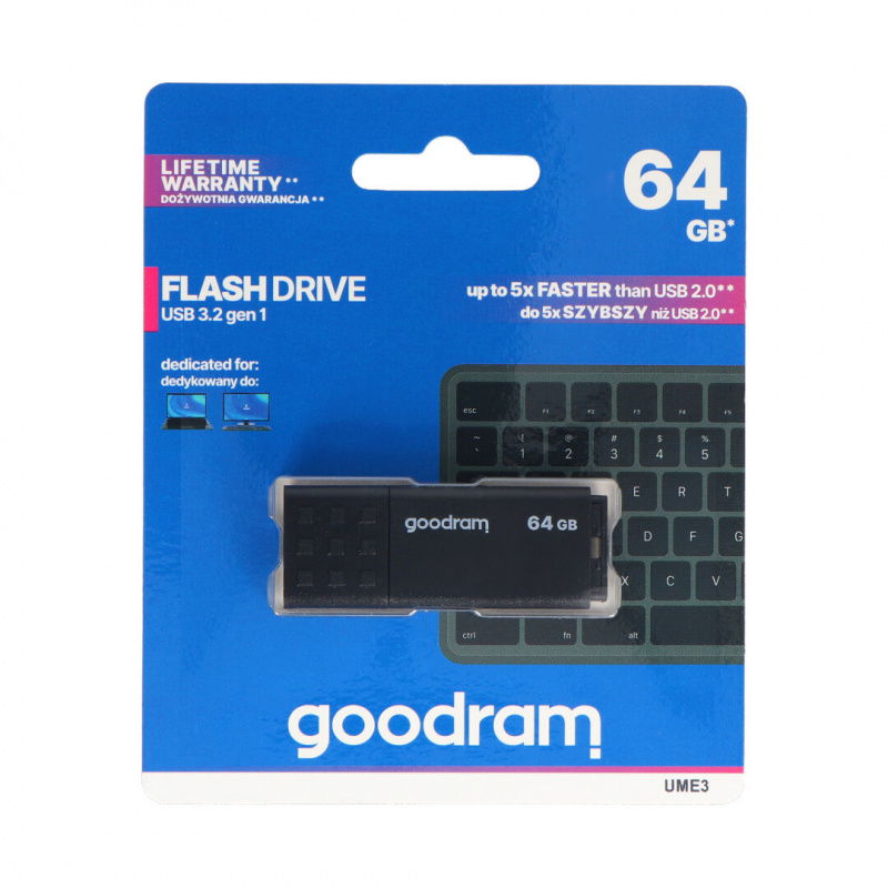GoodRam Flash Drive - USB 3.2 Flash Drive - UME3 black 64GB