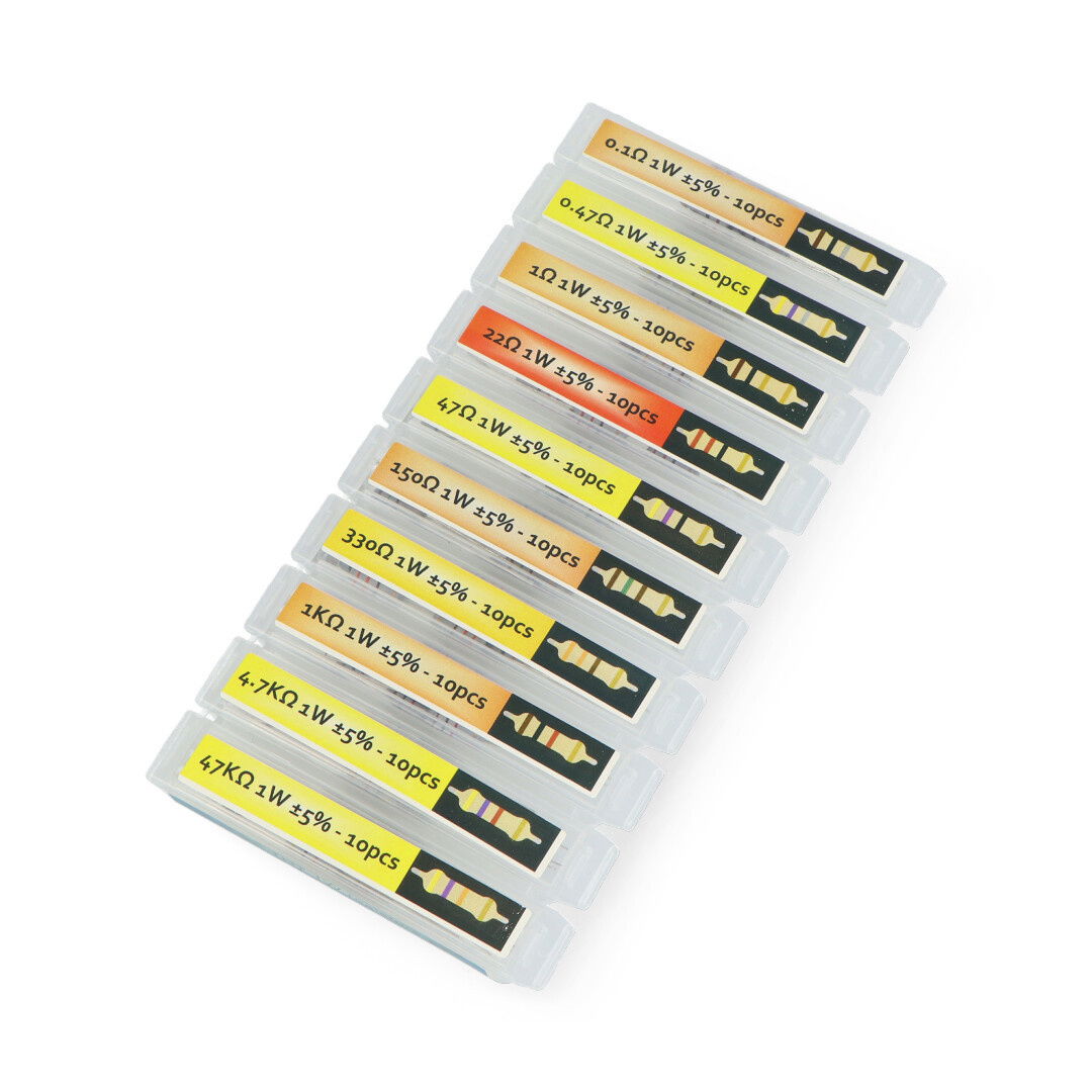Set of CF THT 1W resistors - 100pcs.