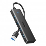 4in1 USB Type A Hub Adapter - 4x USB Type A 3.0 - Black - Ugreen 25851