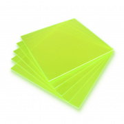 Fluorescent green cast plexiglass - 3mm - 290x290mm - 5 pcs.