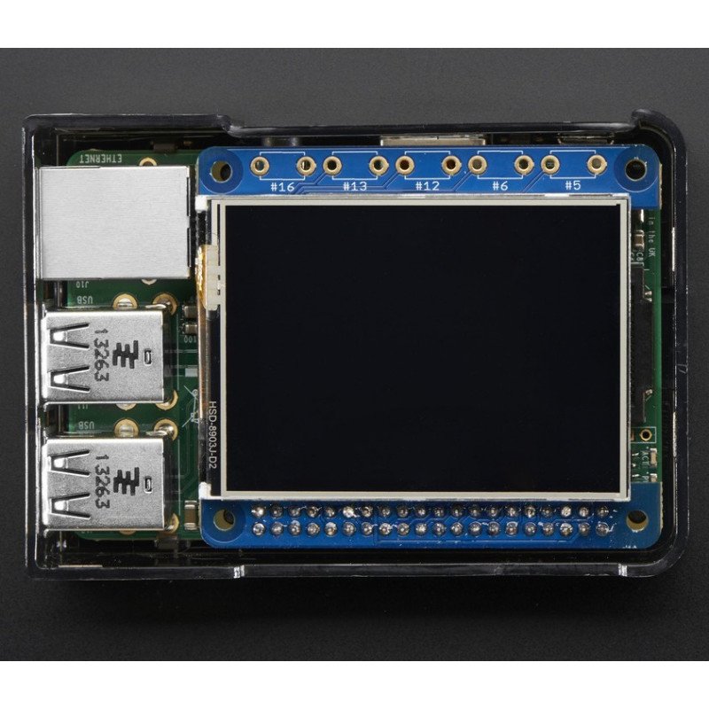 Hat PiTFT Mini Kit - resistive touchscreen display 2.4" 320x240 for Raspberry Pi A+/B+/2