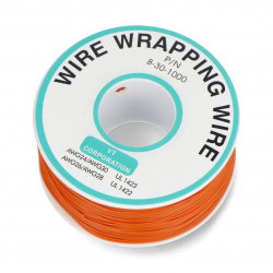 Insulated PVC Coated 30AWG Wire Wrapping Wires Reel 656Ft - orange