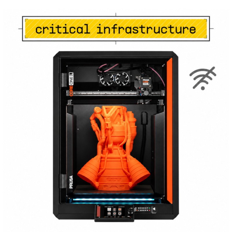 3D printer - Original Prusa CORE One L - assembled - Critical Infrastructure Edition - with encrypted 30 GB USB drive