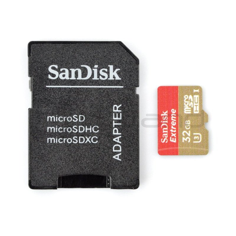 SanDisk Extreme micro SD / SDHC 32GB UHS-I Class 10 memory card with adapter