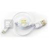 MicroUSB B - A coiled cable - 0.75 m - white - zdjęcie 2