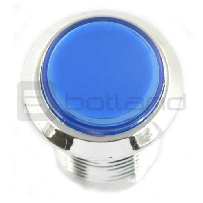 Push Button 3.3cm - blue backlight