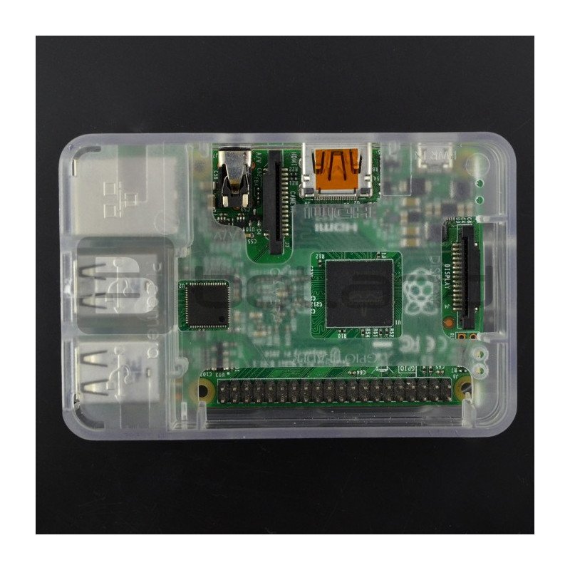 Raspberry Pi Model 2/B+ RS - transparent with flap