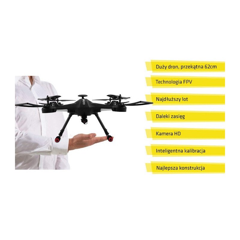 Quadrocopter drone OverMax X-Bee drone 5.2 WiFi 2.4GHz with FPV camera - 62cm + screen + 2 additional batteries