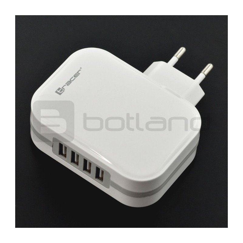 Universal USB charger Tracer 4x USB 5V 6,8A - white