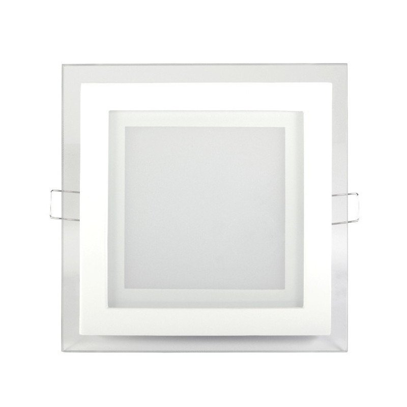 LED panel ART square glass 16x16cm, 12W, 800lm, AC80-265V, 3000K - white heat