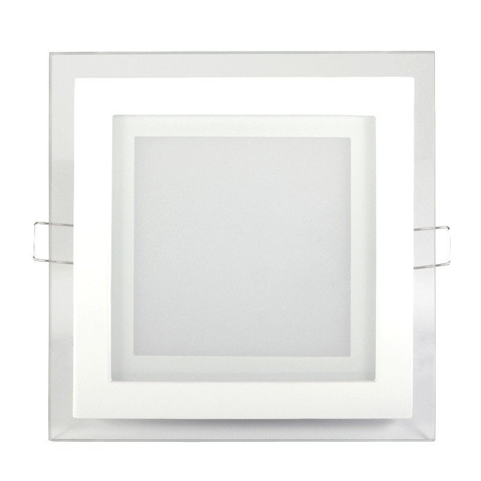 LED panel ART square glass 16x16cm, 12W, 800lm, AC80-265V, 3000K - white heat