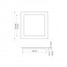 LED panel ART SLIM flush mounted square 22cm, 18W, 1260lm, AC80-265V, 3000K - white heat - zdjęcie 5
