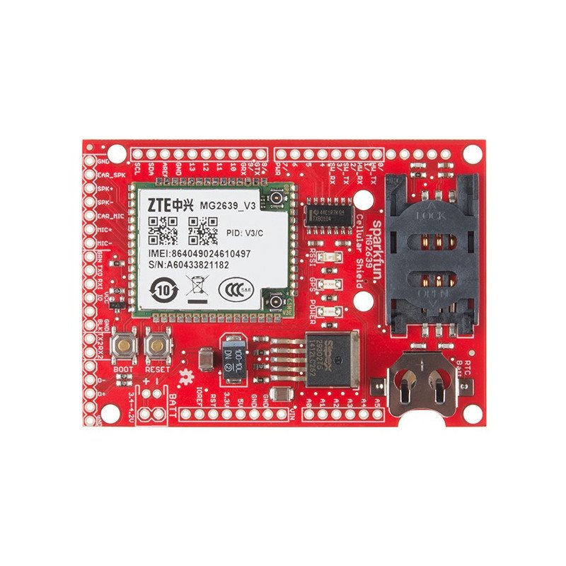 SparkFun Cellular Shield - MG2639 - GSM, GPRS, GPS module for Arduino
