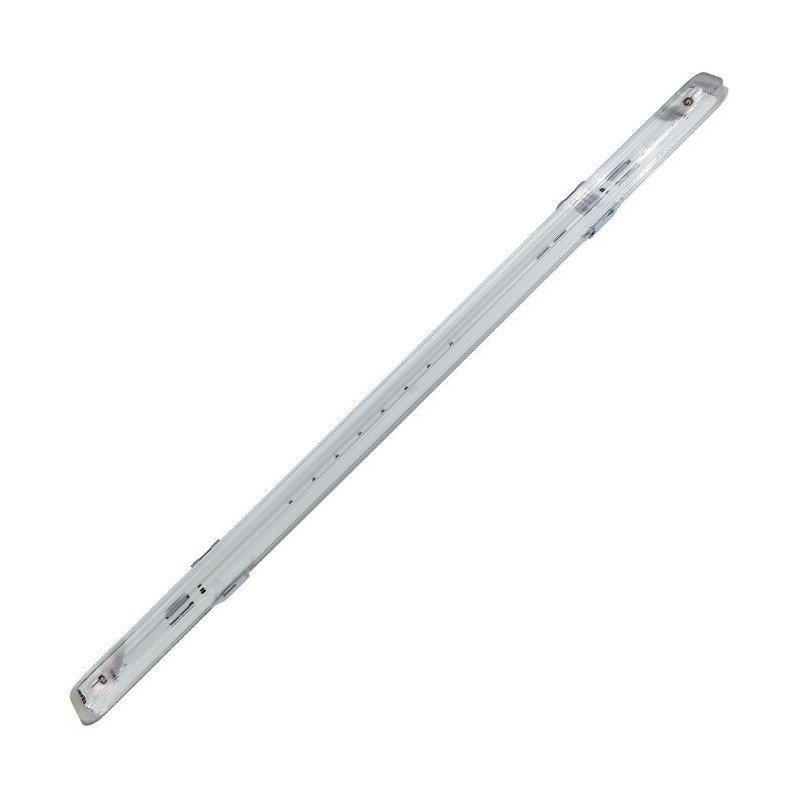 Luminaire for 1 piece of ART T8 150cm LED tube, single-sided power supply AC230V with transparent diffuser