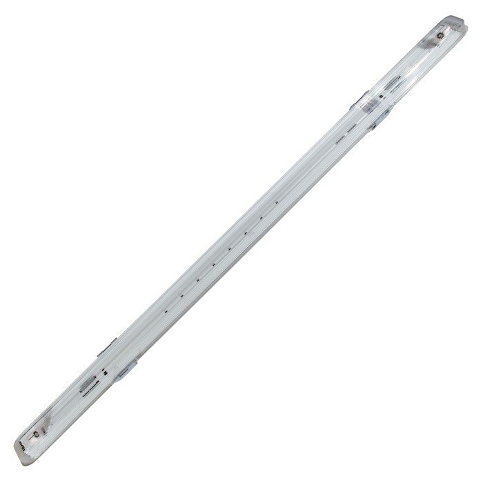 Luminaire for 1 piece of ART T8 150cm LED tube, single-sided power supply AC230V with transparent diffuser