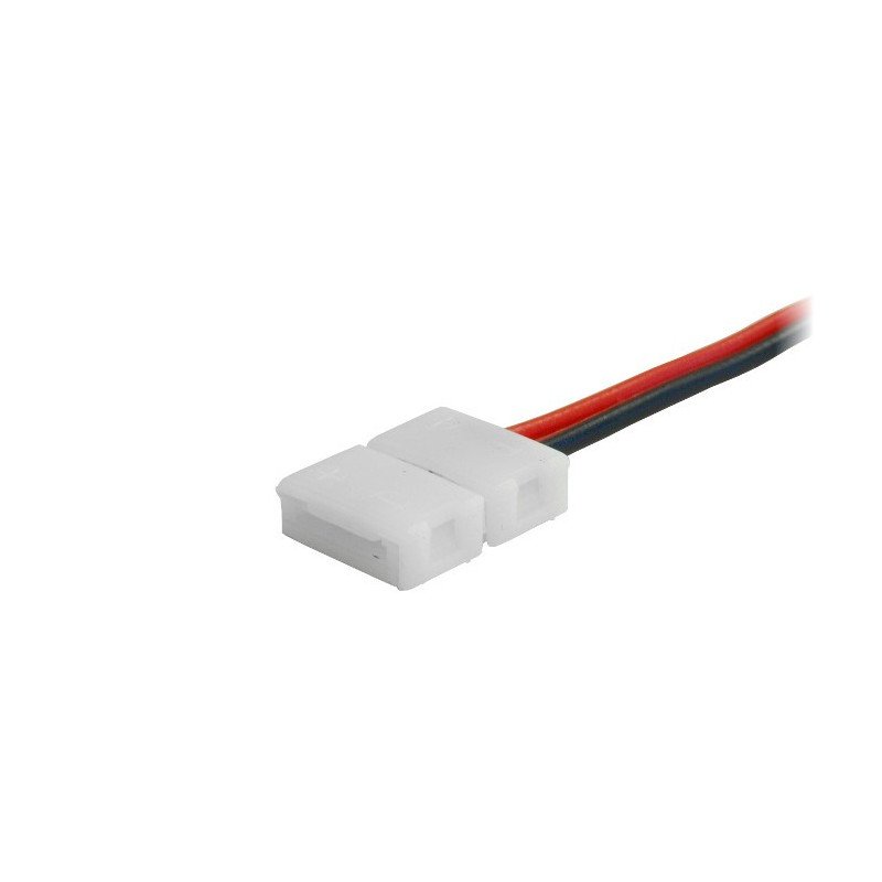 LED strip and strip connector 8mm 2 pin with two clamps - 12cm