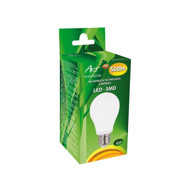 LED bulb ART E27, 7W, 500lm, warm color