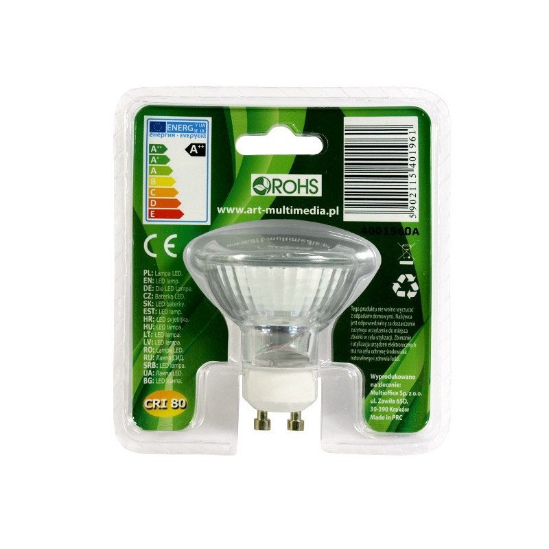 LED ART bulb, GU10, 1.2W, 100lm, warm color