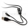 MicroUSB cable B - A with switch - 1.5m - zdjęcie 1