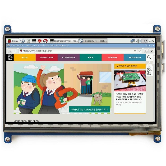 7" TFT capacitive LCD touch screen 1024x600px HDMI + USB for Raspberry Pi 2/B+