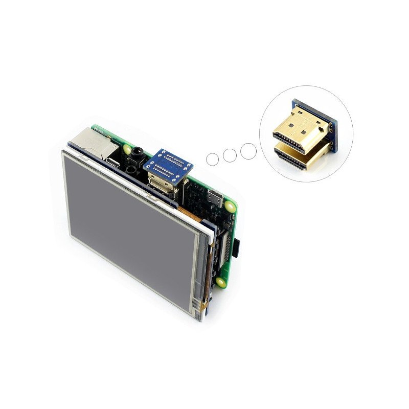 Resistive touch screen IPS LCD 3.5" 480x320px GPIO for Raspberry Pi 3/2/B+/ a - Zero