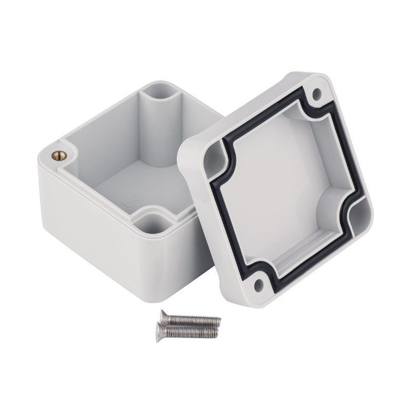 Plastic box Kradex Z116JS ABS with gasket and bushings - 51x49x36mm grey
