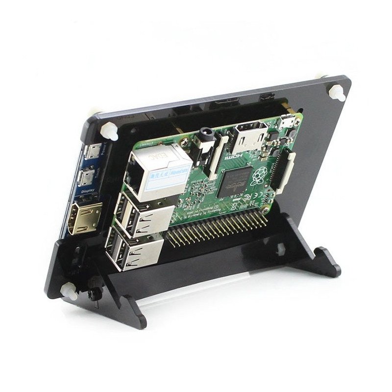 Resistive touch screen TFT LCD display 5" (B) 800x480px HDMI + USB Rev 2.1 for Raspberry Pi 3/2/Zero + housing black and white