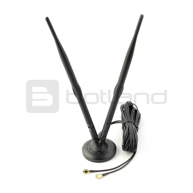 LTE 2x5dBI antenna with stand, cables and SMA connectors