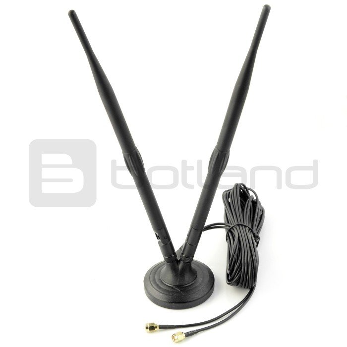 LTE 2x5dBI antenna with stand, cables and SMA connectors