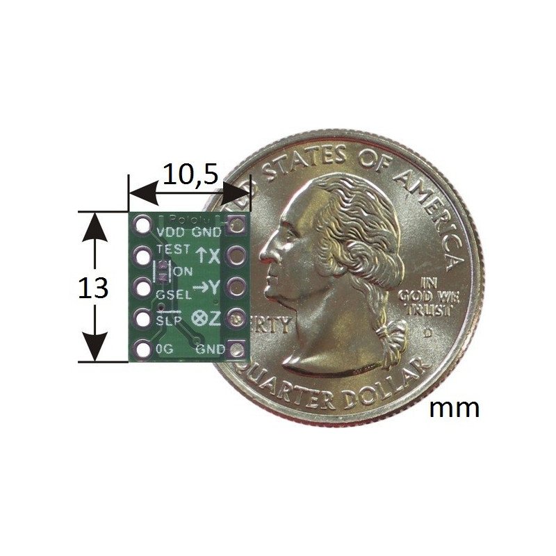 MMA7341L 3-axis accelerometer without controller - module